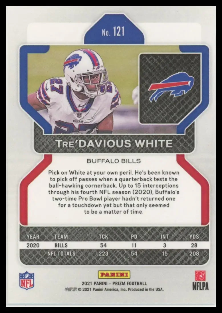 2021 Panini Prizm Tre’Davious White 121 Buffalo Bills - Football Card Single