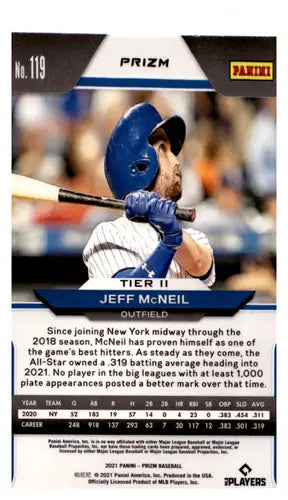2021 Panini Prizm White Wave Prizm #119 Jeff McNeil NM-MT Mets ID:45248 - Baseball Card Single
