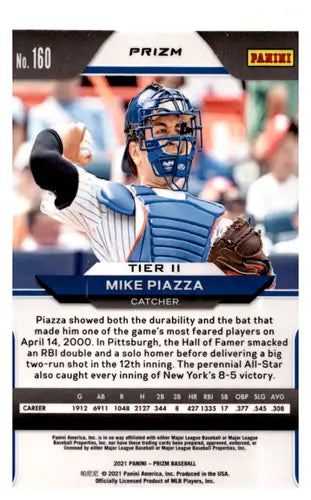2021 Panini Prizm White Wave Prizm #160 Mike Piazza NM-MT Mets ID:44654 - Baseball Card Single