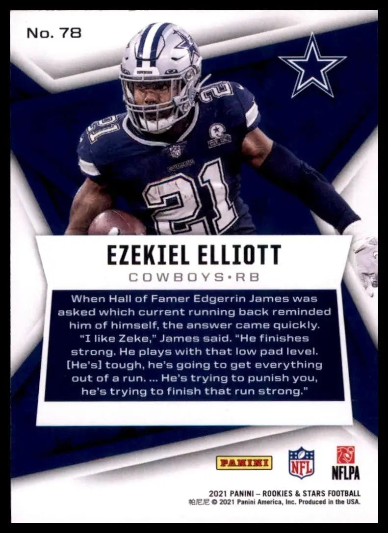 2021 Panini Rookies & Stars - Ezekiel Elliott #78 Purple - Football Card Single