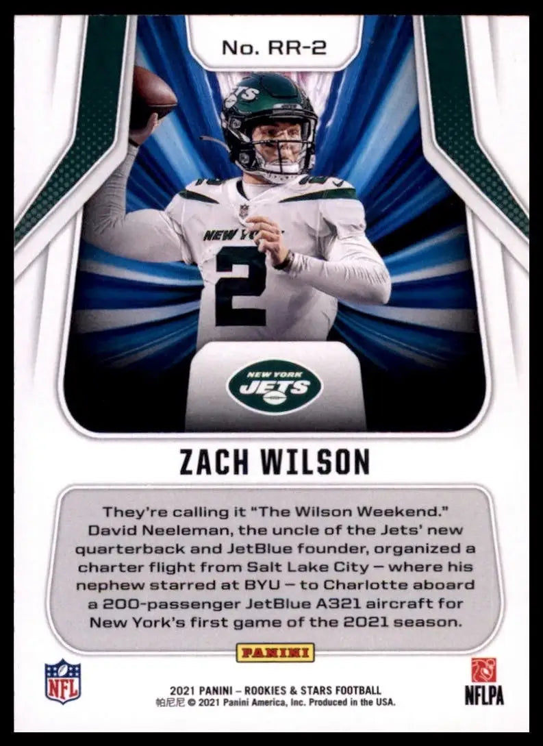 2021 Panini Rookies & Stars - Rookie Rush Zach Wilson #RR-2 (RC) - Football Card Single