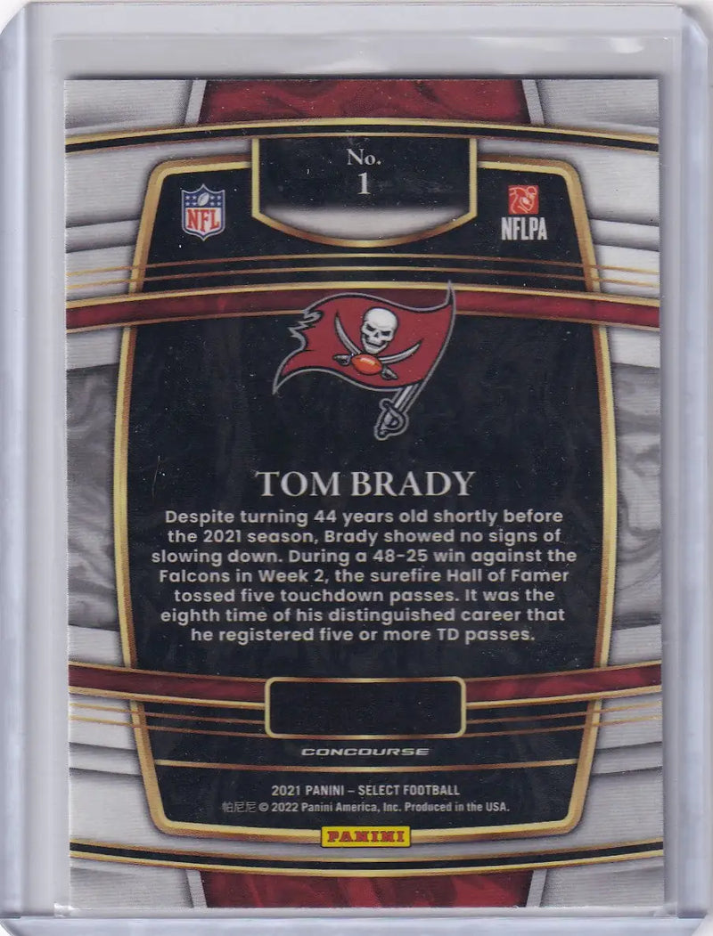 2021 Panini Select #1 Tom Brady - Tampa Bay Buccaneers - Football Card Single