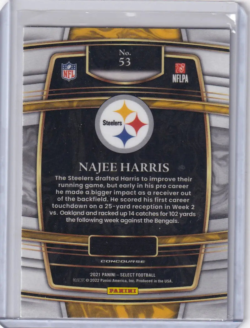 2021 Panini Select #53 Najee Harris - Pittsburgh Steelers - Football Card Single