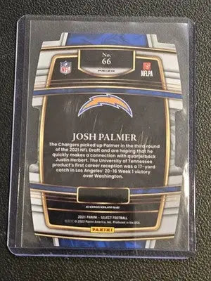 2021 Panini Select #66 Josh Palmer Green and Yellow Prizm Die Cut - Football Card Single