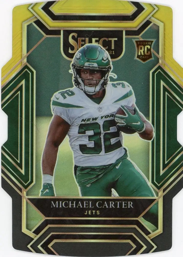 2021 Panini Select Black Gold Die Cut Club Level #271 Michael Carter Rookie Jets