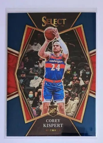 Original gloss Panini Select Blue Corey Kispert rookie basketball card Wizards 2021