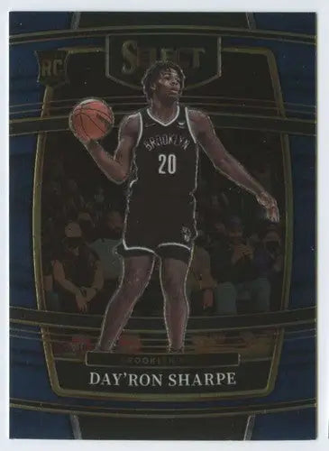 2021 Panini Select Blue Day Ron Sharpe NBA rookie basketball card Nets Concourse