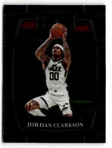 Basketball trading card featuring Jordan Clarkson in Utah Jazz uniform from Panini Select Blue