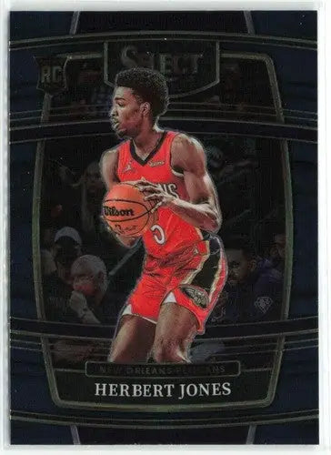 NBA trading card featuring Herbert Jones from Panini Select Blue 2021 Pelicans