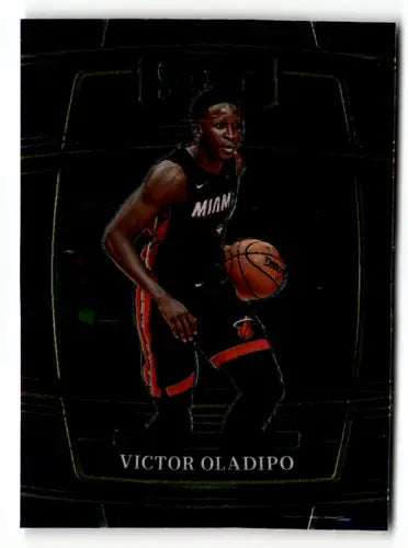 Basketball trading card featuring Victor Oladipo in Miami Heat uniform from Panini Select Blue