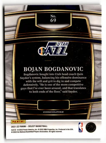2021 Panini Select Blue #69 Bojan Bogdanovic NM-MT Jazz Concourse ID:48177 - Basketball Card Single
