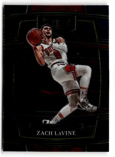 Zach LaVine basketball trading card from 2021 Panini Select Blue series