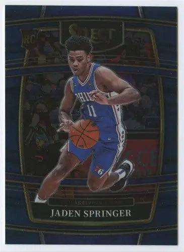 Jaden Springer basketball card from Panini Select Blue in 2021 Panini Select collection