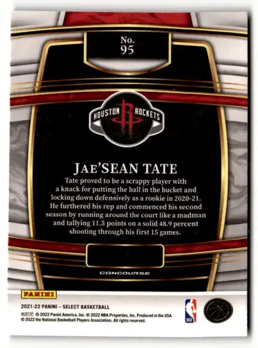 2021 Panini Select Blue #95 Jae’Sean Tate NM-MT Rockets Concourse ID:48171 - Basketball Card Single