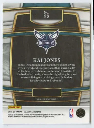 Original gloss of 2021 Panini Select Blue Kai Jones basketball card in Near Mint condition