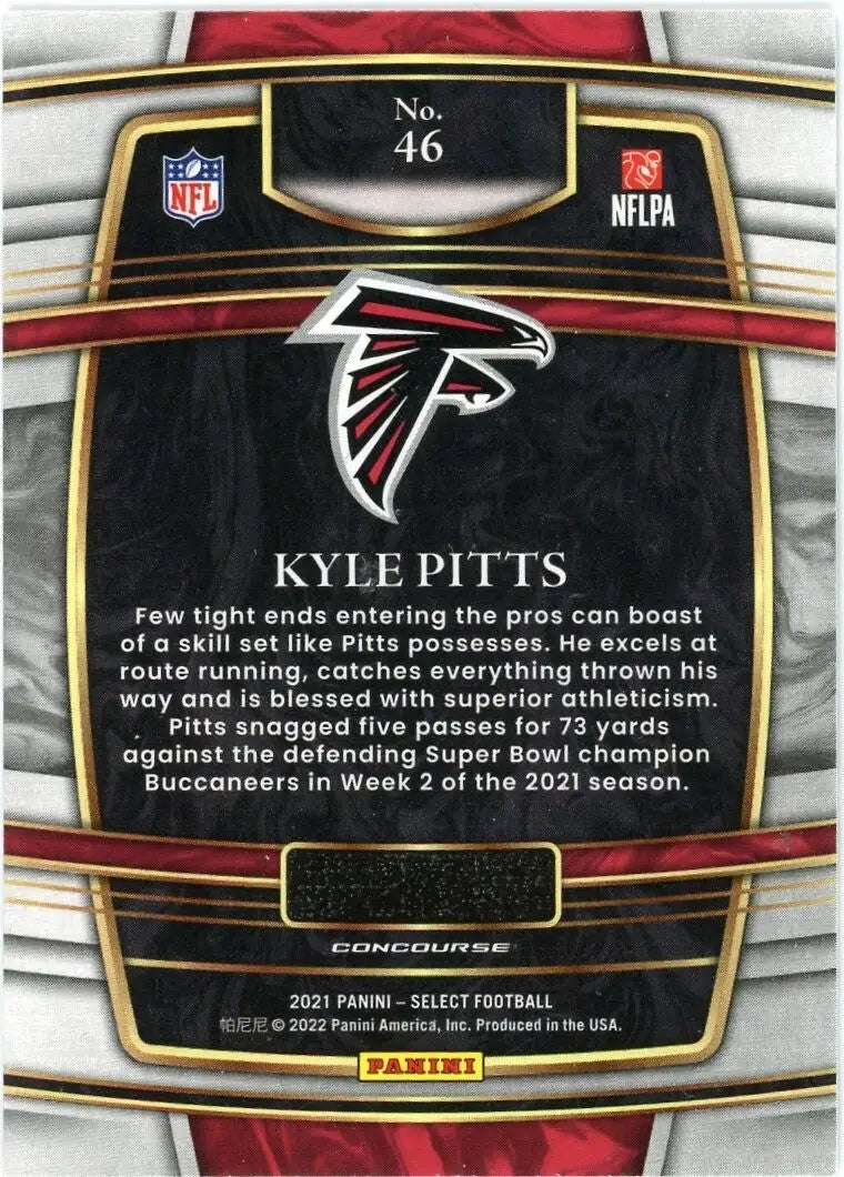 2021 Panini Select Concourse #46 Kyle Pitts Rookie Atlanta Falcons Football Card - Football Card Single