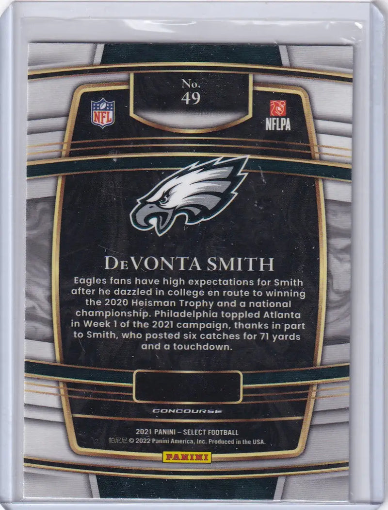 2021 Panini Select Concourse #49 Devonta Smith - Philadelphia Eagles - Football Card Single