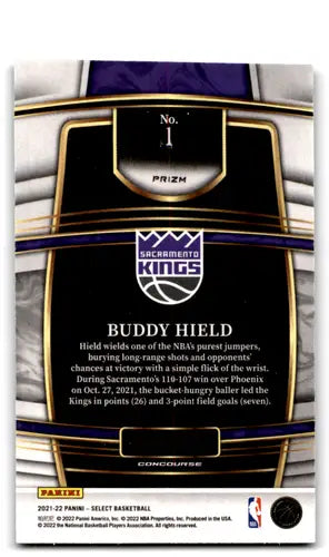 2021 Panini Select Green White Purple Prizms #1 Buddy Hield NM Near Min ID:65488 - Basketball Card Single