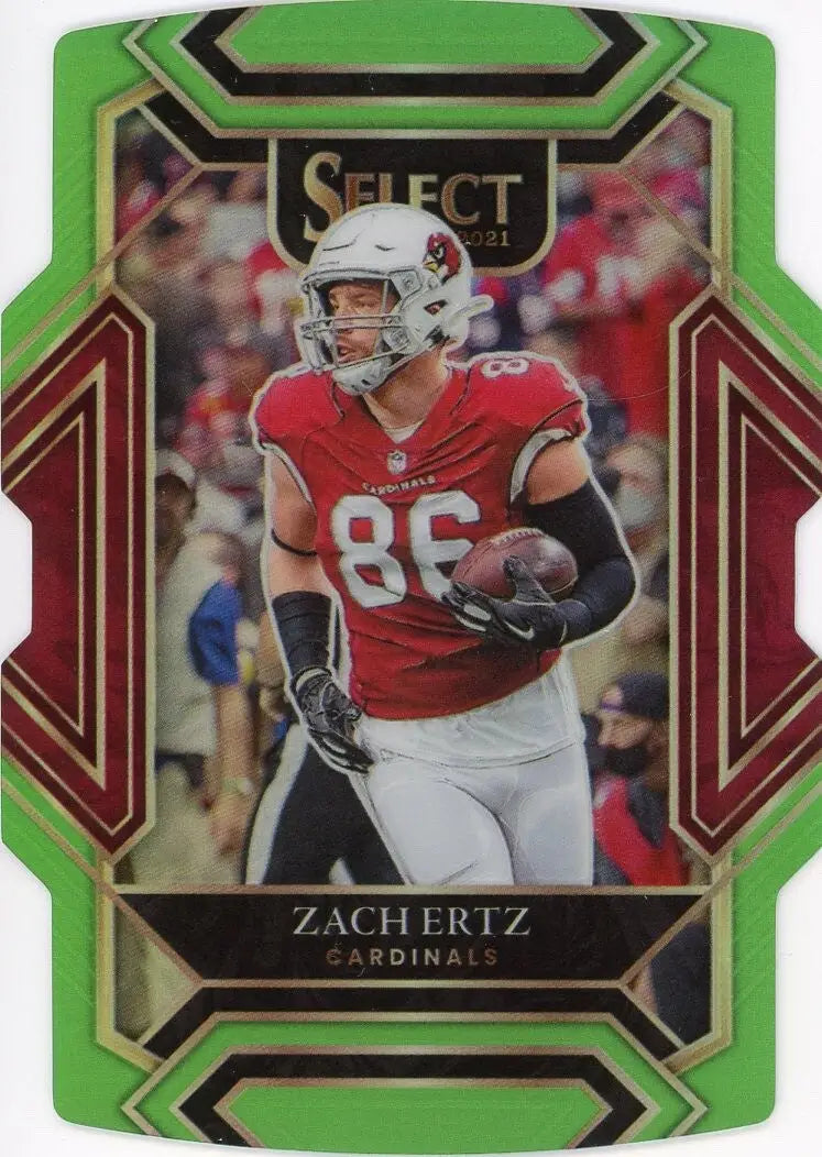 2021 Panini Select Neon Green Die Cut Club Level /349 #228 Zach Ertz Cardinals - Football Card Single