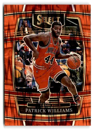 Patrick Williams basketball card from 2021 Panini Select Orange Flash Prizms series