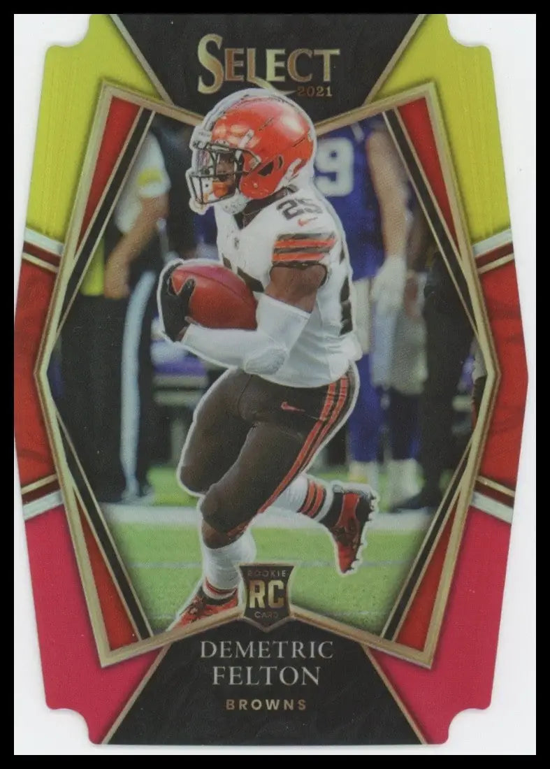 2021 Panini Select - Premier Level Demetric Felton #197 Red & Yellow Prizm - Football Card Single