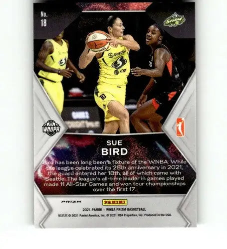 2021 Panini WNBA Prizm Fireworks Prizms Green #18 Sue Bird NM Near Mint ID:83436 - Basketball Card Single