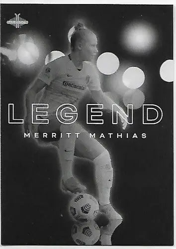 Merritt Mathias soccer card from 2021 Parkside NWSL Legend Black White set