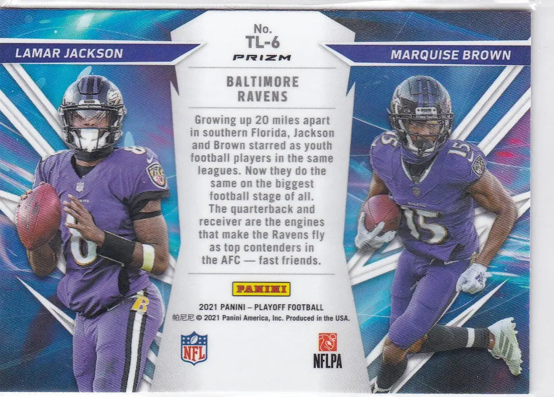 2021 PLAYOFF #TL-6 LAMAR JACKSON & BROWN THUNDER LIGHTING- BALTIMORE RAVENS