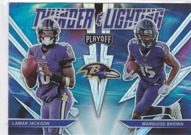 2021 PLAYOFF #TL-6 LAMAR JACKSON & BROWN THUNDER LIGHTING- BALTIMORE RAVENS