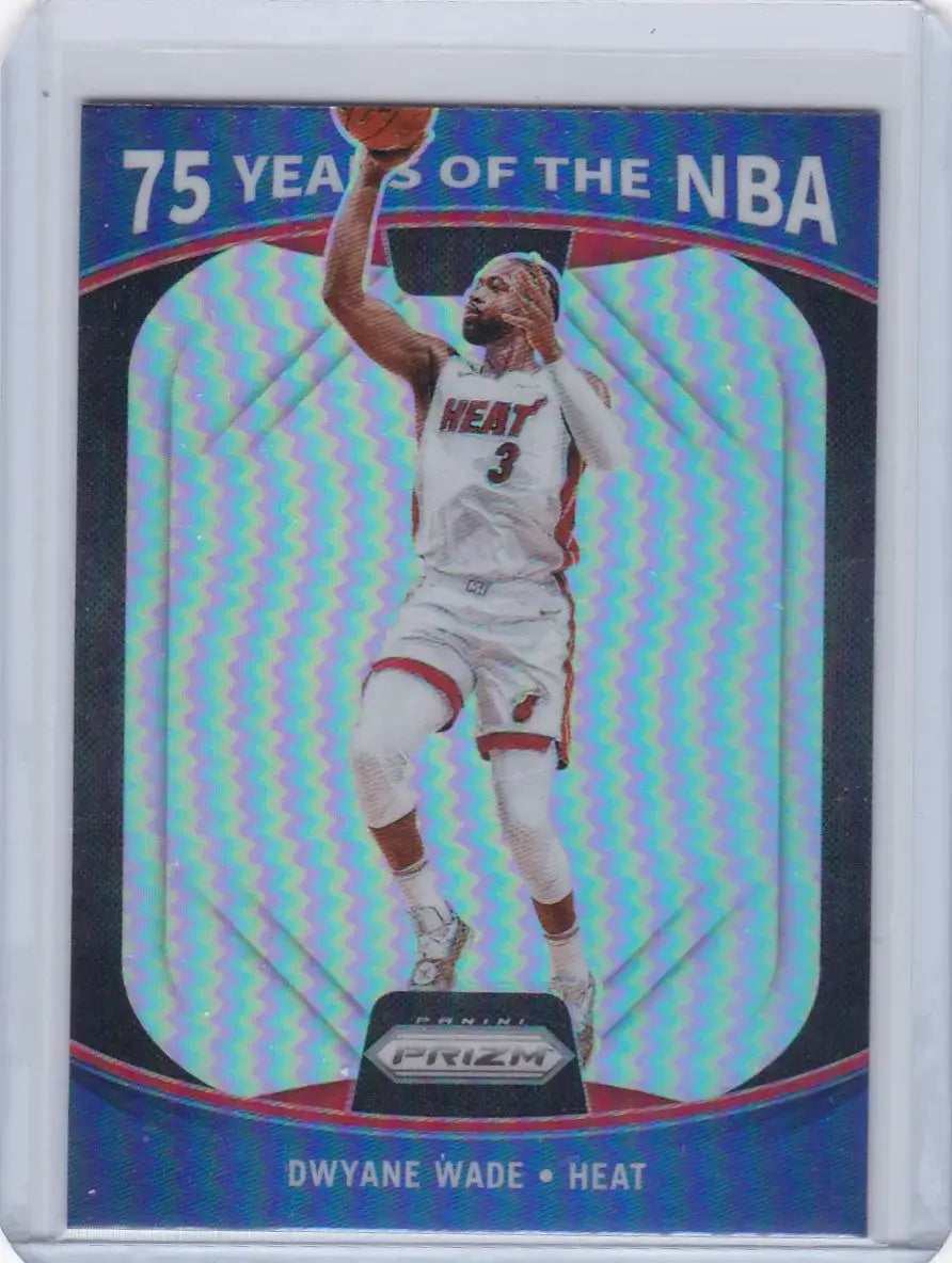 2021 PRIZM #16 DWYANE WADE 75 YEARS OF THE NBA HOLO- MIAMI HEAT - Basketball Card Single