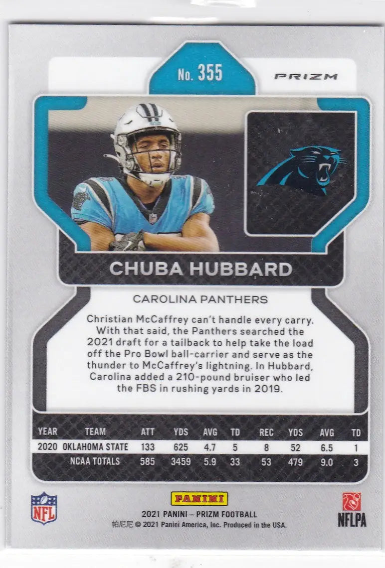 2021 PRIZM #355 CHUBA HUBBARD GREEN- CAROLINA PANTHEERS