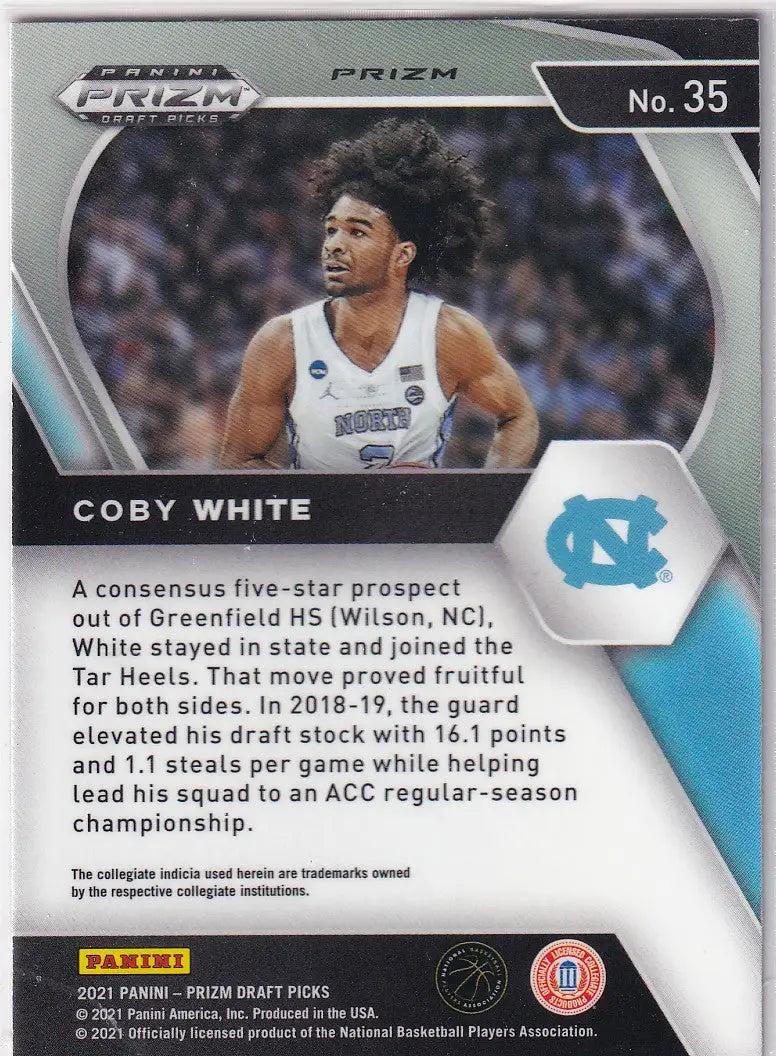 2021 PRIZM DRAFT PICK #35 COBY WHITE RED CRACKED ICE- CHICAGO BULLS - Basketball Card Single