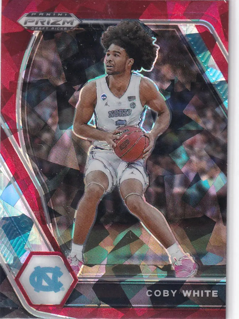 2021 PRIZM DRAFT PICK #35 COBY WHITE RED CRACKED ICE- CHICAGO BULLS - Basketball Card Single