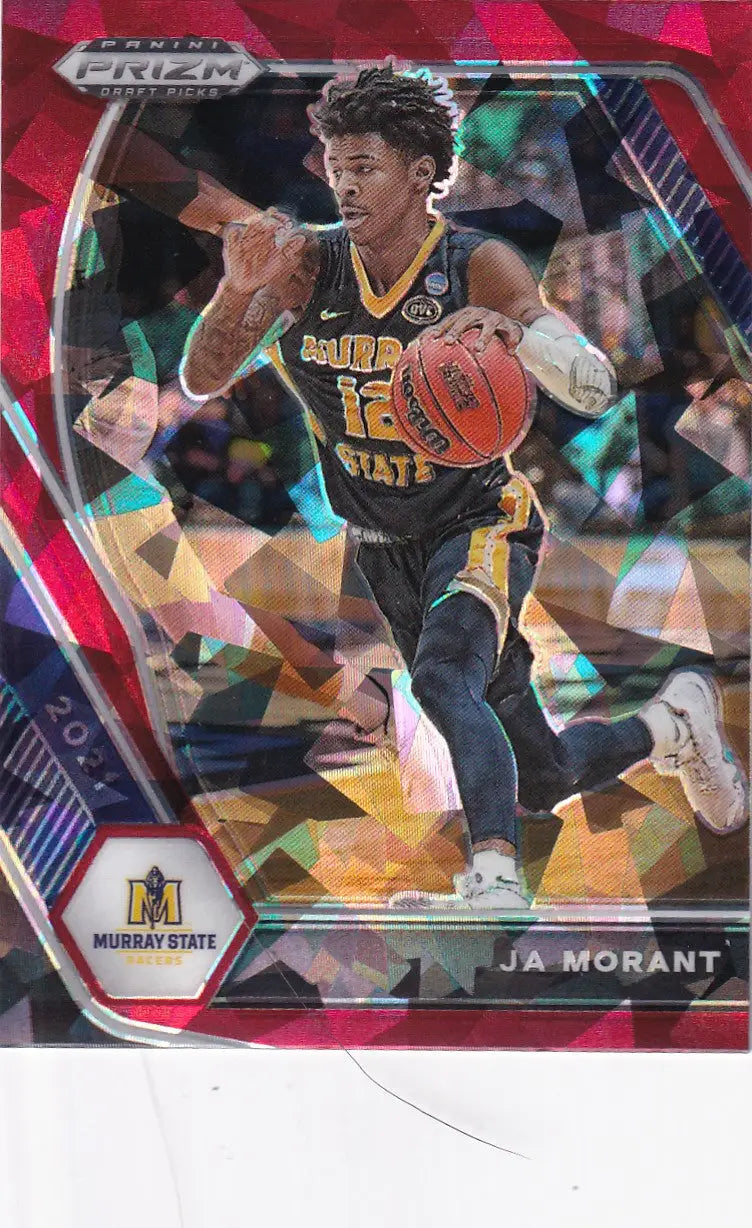 2021 PRIZM DRAFT PICK #64 JA MORANT RED CRACKED ICE- MEMPHIS GRIZZLIES - Basketball Card Single