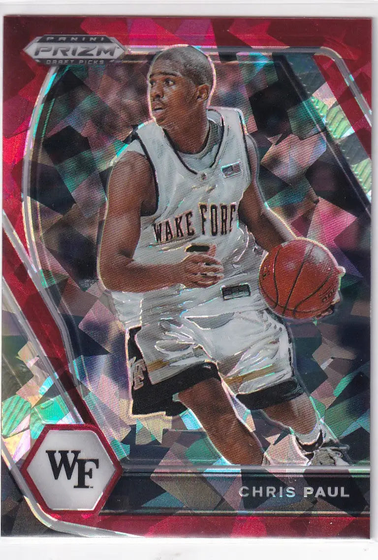 2021 PRIZM DRAFT PICK #68 CHRIS PAUL RED CRACKED ICE- SAN ANTONIO SPURS