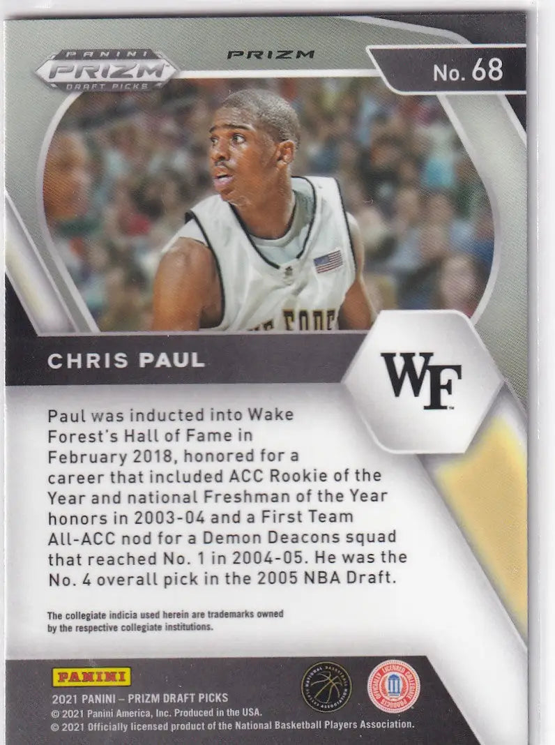 2021 PRIZM DRAFT PICK #68 CHRIS PAUL RED CRACKED ICE- SAN ANTONIO SPURS