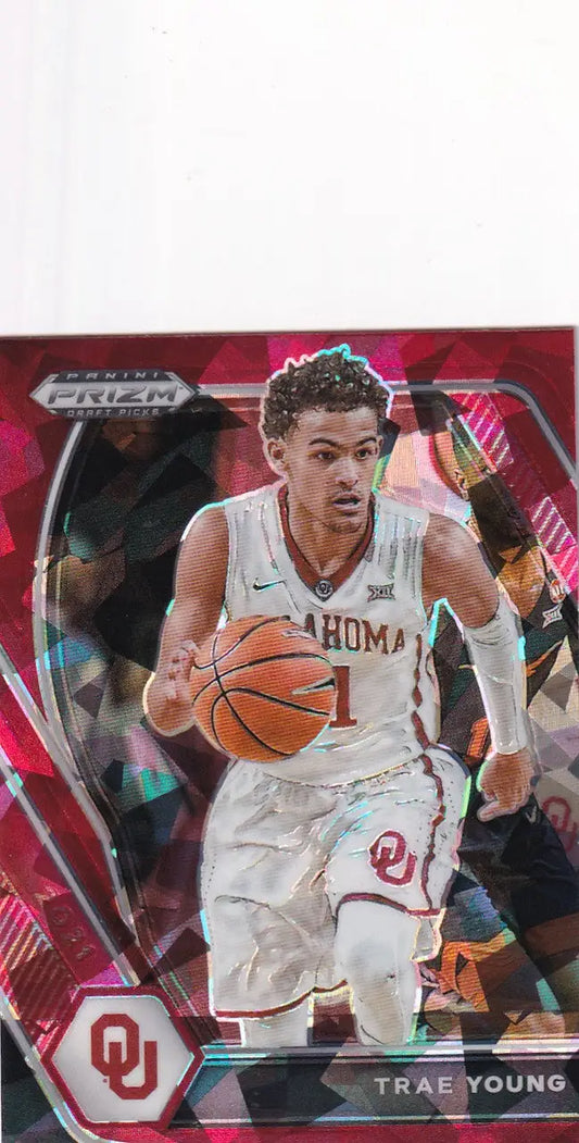 2021 PRIZM DRAFT PICK #78 TRAE YOUNG RED CRACKED ICE- ATLANTA HAWKS - Basketball Card Single