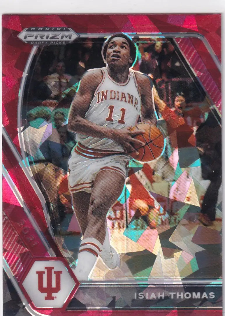 2021 PRIZM DRAFT PICKS #36 ISIAH THOMAS RED CRACKED ICE- DETROIT PISTONS - Basketball Card Single