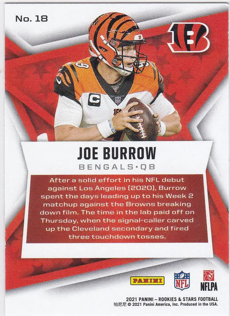2021 Rookies & Stars #18 Joe Burrow Cincinnati Bengals - Football Card Single