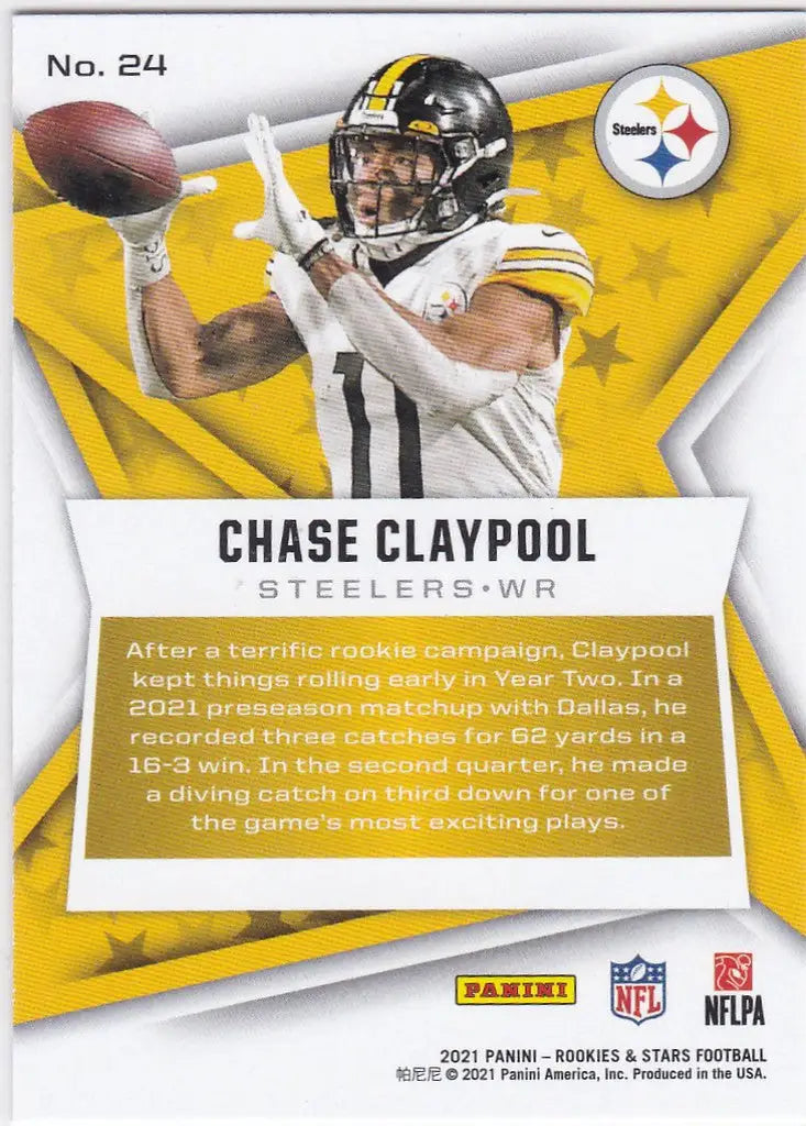 2021 Rookies & Stars #24 Chase Claypool Pittsburgh Steelers