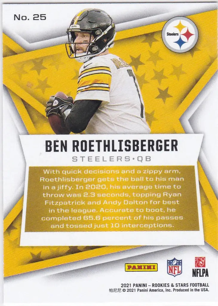 2021 Rookies & Stars #25 Ben Roethlisberger Pittsburgh Steelers
