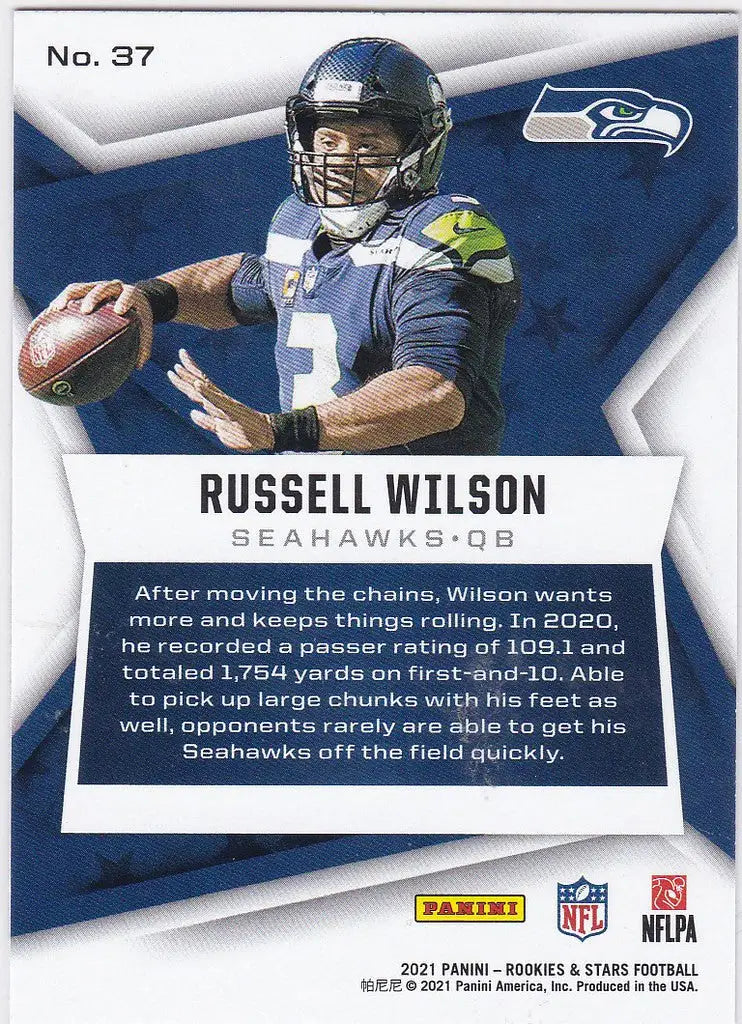 2021 Rookies & Stars #37 Russell Wilson Purple Parallel Seattle Seahawks