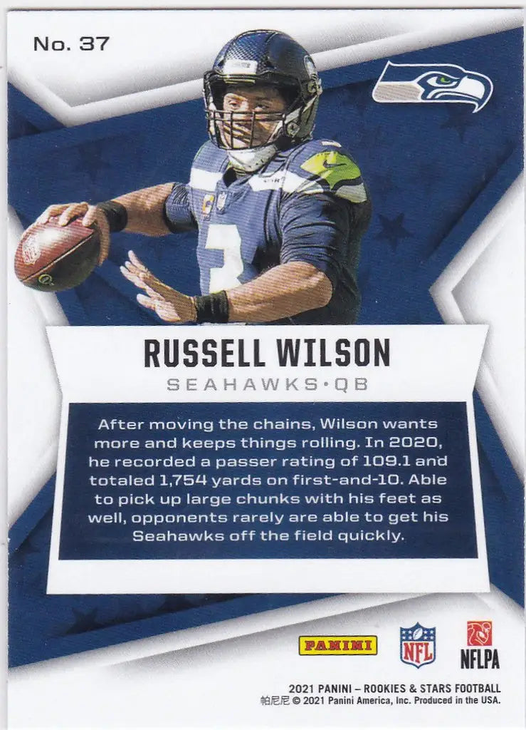 2021 Rookies & Stars #37 Russell Wilson Seattle Seahawks