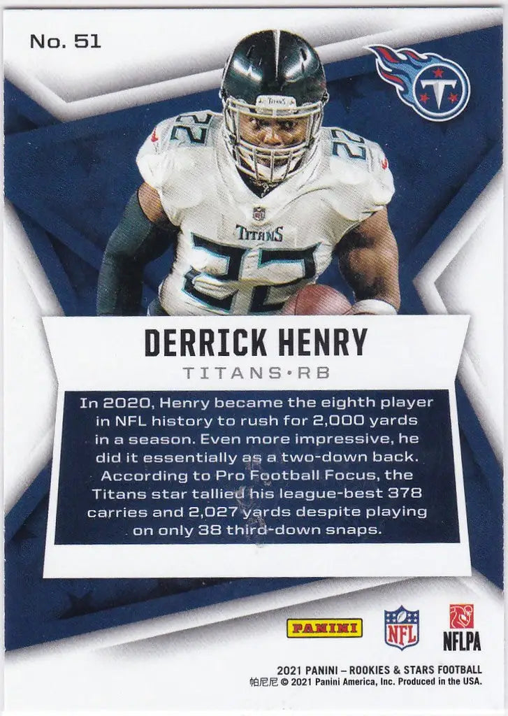 2021 Rookies & Stars #51 Derrick Henry Tennesee Titans