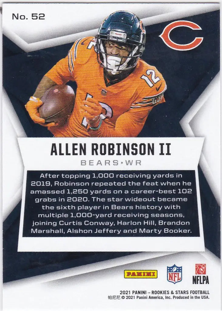 2021 Rookies & Stars #52 Allen Robinson Purple Parallel Chicago Bear