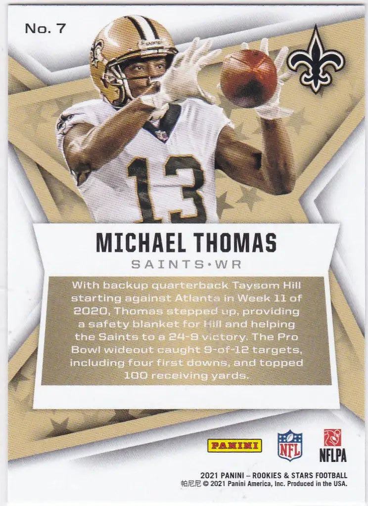 2021 Rookies & Stars #7 Michael Thomas Purple Parallel New Orleans Saints