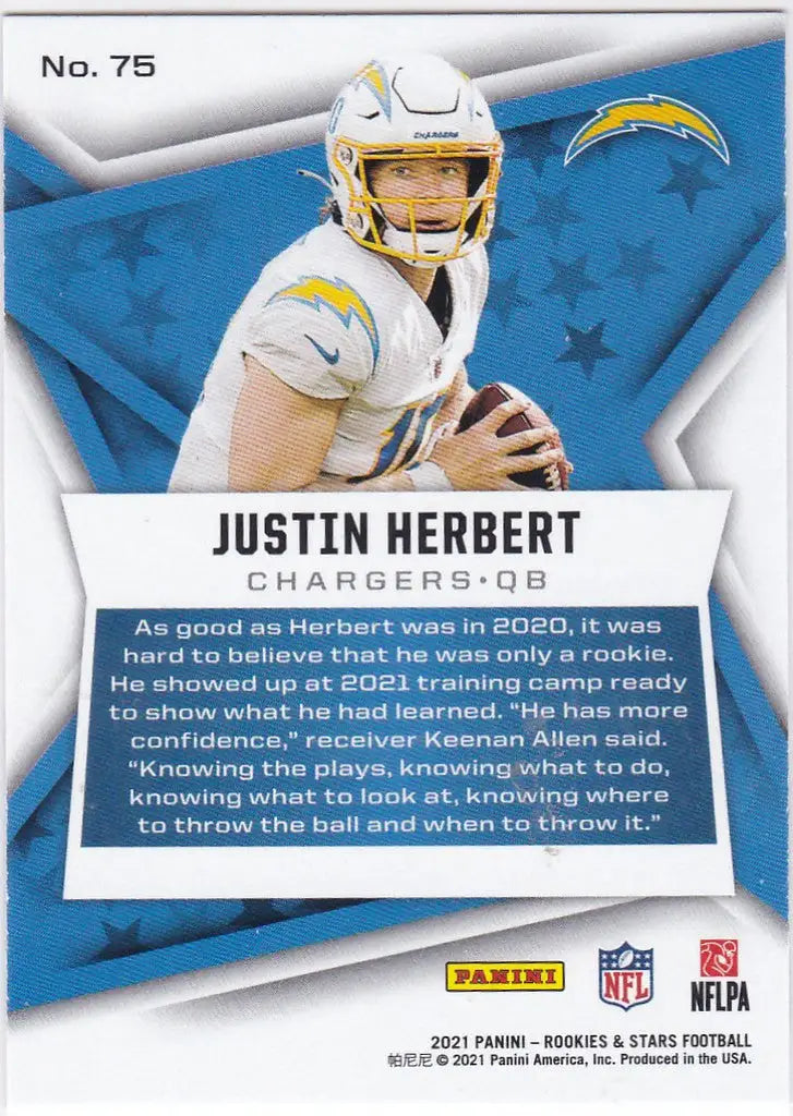2021 Rookies & Stars #75 Justin Herbert Chargers