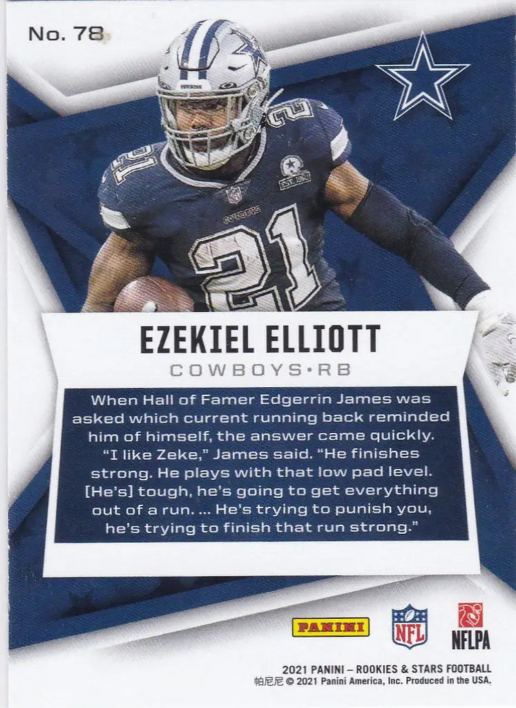 2021 Rookies & Stars #78 Ezekiel Elliott Dallas Cowboys