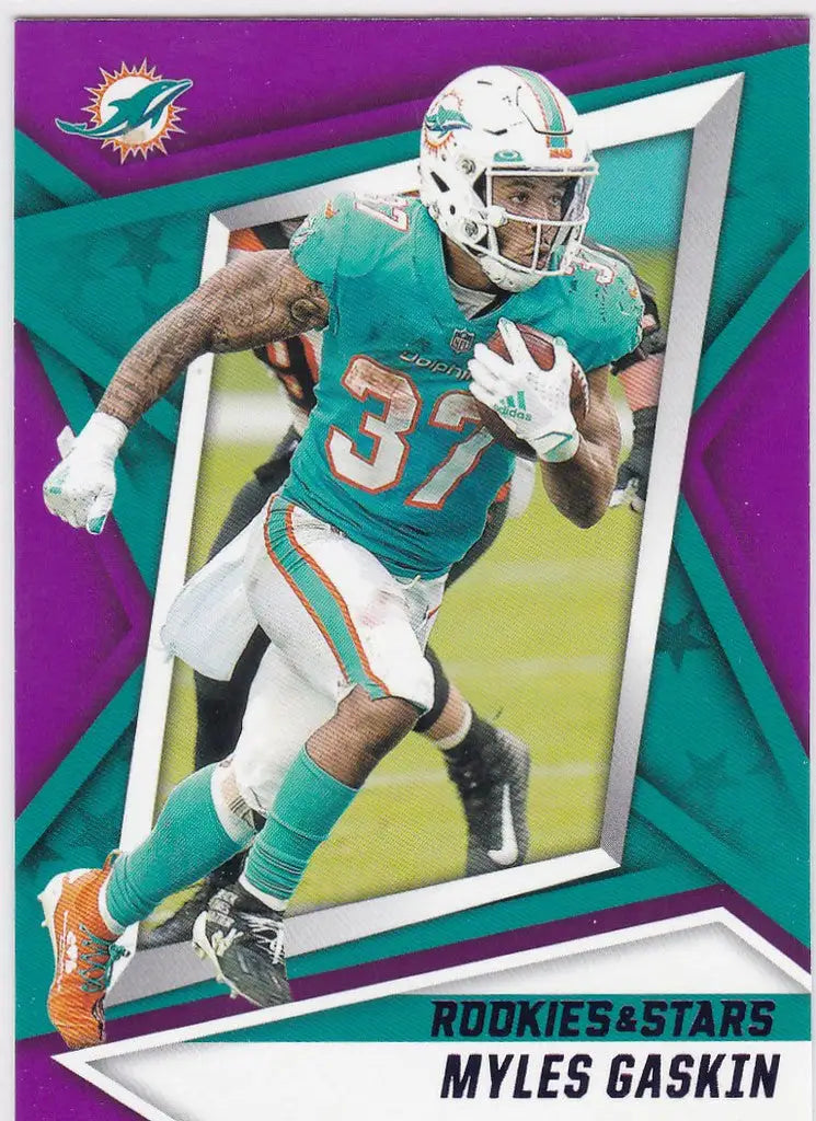 2021 Rookies & Stars #94 Myles Gaskin Purple Parallel Miami Dolphins