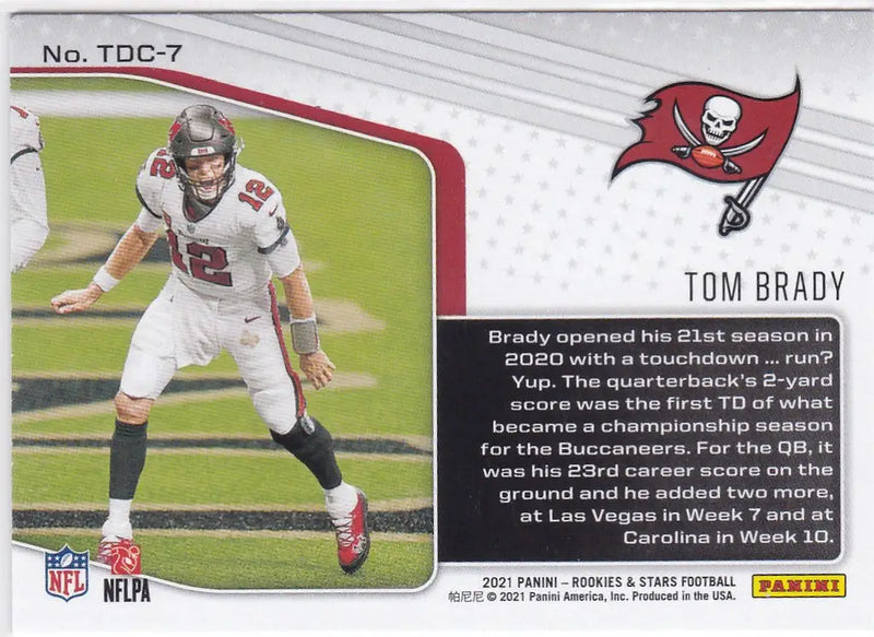 2021 Rookies & Stars Touchdown Club #7 Tom Brady Tampa Bay Bucanneers